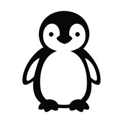 Cute Baby Penguin icon vector graphic.