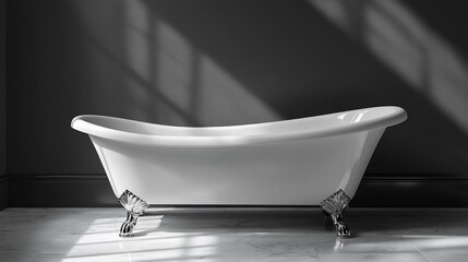 Clawfoot tub, sunlit bathroom, serene spa