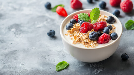 Yogurt with Berries and Granola

