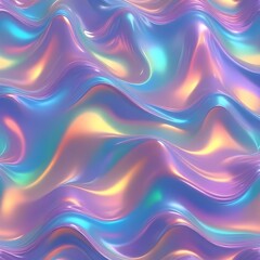 Fototapeta premium Wavy holographic texture with a glossy effect