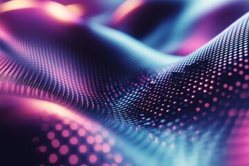 Colorful waves of light create an abstract visual experience in a digital landscape