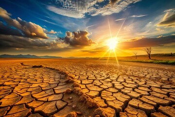 Cracked Earth: Arid Landscape and Climate Change Impact