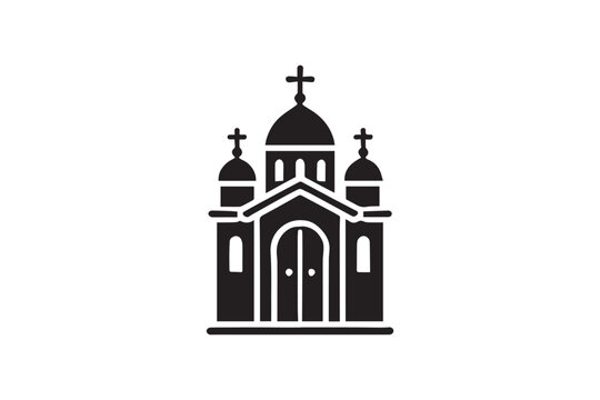 black church icon on white background clip art preview