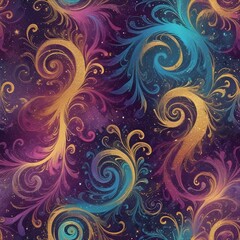 Fototapeta premium Abstract swirl patterns with glitter highlights