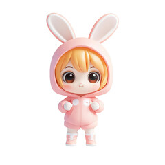 Cute rabbit character studio setting digital art playful environment close-up view whimsical concept