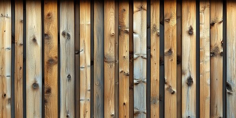Obraz premium Wooden fence featuring varied textures and tones in a sunlit environment during the day