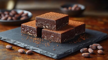 Dark Chocolate Truffles, cocoa, rustic, dessert, food photography