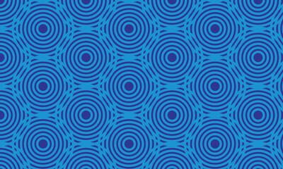 Seamless pattern of blue connected circles