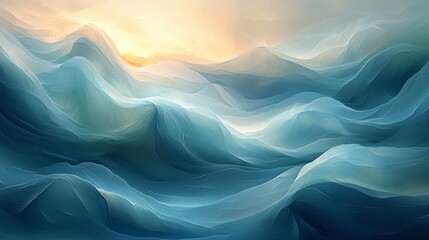 Abstract art depicting peace and serenity, soft colors, flowing lines, calming view, focused, spiritual interpretation