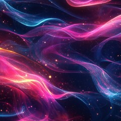 Fototapeta premium Cosmic Nebula Glowing energy streams. Background stars. Abstract art for design