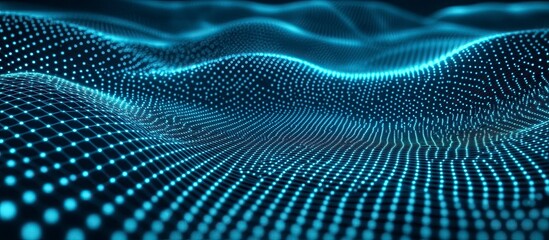 Abstract blue background with dots and lines in technology style vector presentation design concept style for internet network connection data, 