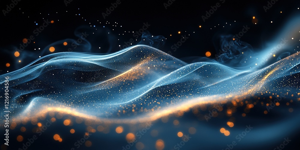 Poster waves of light and motion create a mesmerizing display of colors and textures in an abstract setting