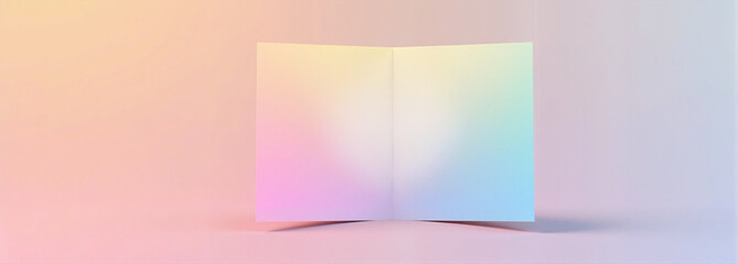 Obraz premium Double-Sided Flyer Mockup with soft pastel gradient background