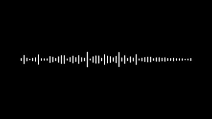 White audio waveform spectrum animation. Sound waves on transparent background with alpha channel. Audio visualiser. Music equaliser. 4k animation. - Powered by Adobe