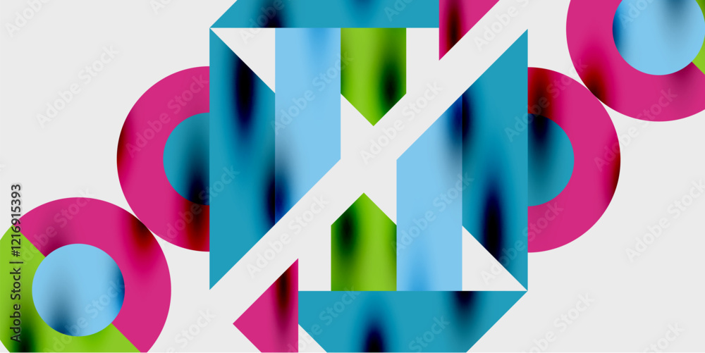 Wall mural vibrant abstract background circles with smooth gradients, creating a dynamic and modern design. ide