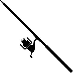 Simple vector icon fishing rod