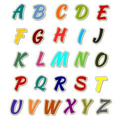 Colorful alphabet set, pop art comic font