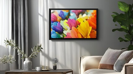 Modern Technology Monitors & Interior Design: LCD, 3D Digital Displays for Business, Home, & Multimedia Spaces