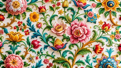 Elegant White Floral Pattern Background - Charming Spring Design