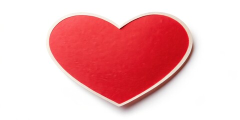 Red Heart Shape Sticker Isolated on White Background,, white background, icon,  white background, icon,heart