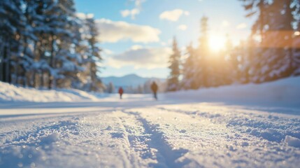 Fototapeta premium Sleek Modern Home Interior with Wood Table