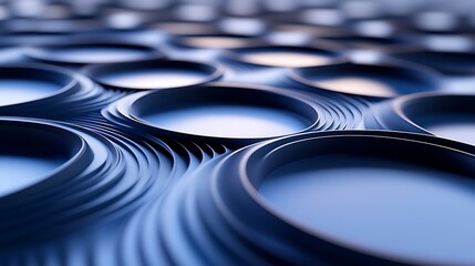 Overlapping circles forming 3D effects.