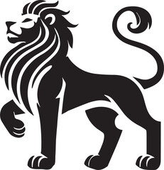 Lion roar and face of king of  jungle  vector black and white 