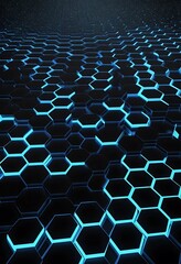 Fototapeta premium Abstract Hexagon Pattern Glowing Blue