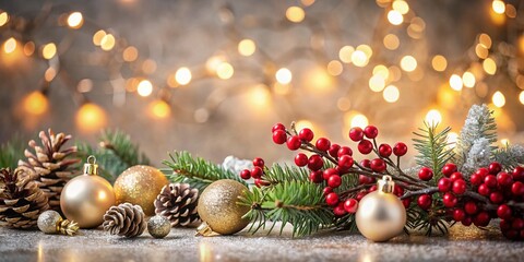 Festive Christmas & New Year Background with Decorations - Perfect for Text Overlay