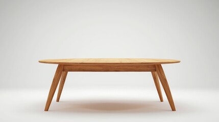 Modern Wooden Table with White Backdrop