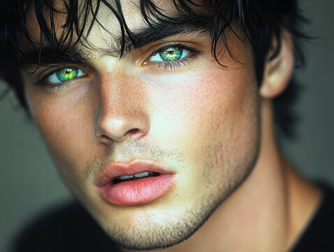 Emerald Green Eyes Male