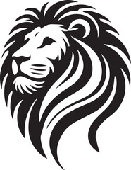 Lion roar and face of king of  jungle  vector black and white 