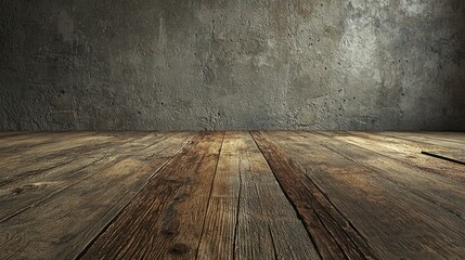 Minimalist Wooden Floor and Concrete Wall