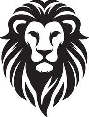 Lion roar and face of king of  jungle  vector black and white 