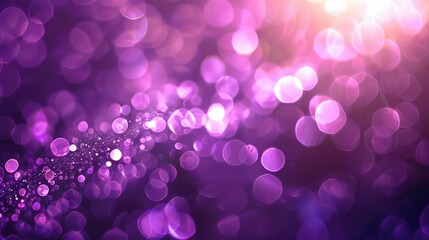A vibrant abstract background featuring purple bokeh lights and a soft glow.