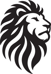 Lion roar and face of king of  jungle  vector black and white 