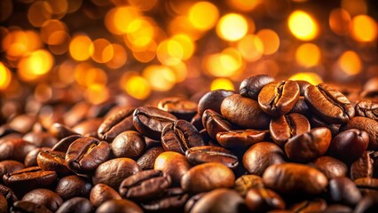 Obraz premium Fresh Coffee Beans: From Farm to Cup - Aromatic Coffee Bean Background Stock Photo