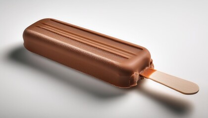 ice cream chocolate stick in studio photo with white background for cafe