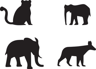 silhouettes of elephants