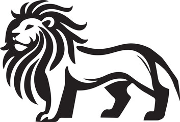 Lion roar and face of king of  jungle  vector black and white 