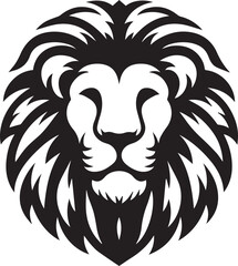 Lion roar and face of king of  jungle  vector black and white 