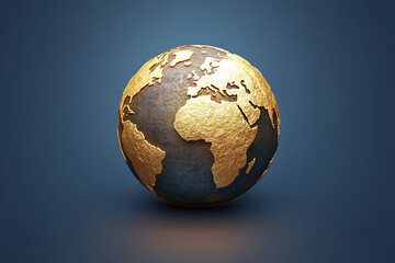 Fototapeta premium Luxurious Golden Globe with Glowing Illuminated Details, Representing Global Unity, Sustainability, and Sophisticated Design for Modern Applications