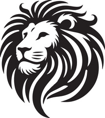 Lion roar and face of king of  jungle  vector black and white 