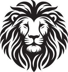 Lion roar and face of king of  jungle  vector black and white 