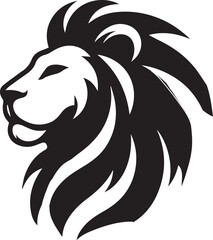 Lion roar and face of king of  jungle  vector black and white 