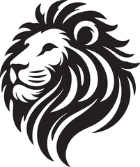 Lion roar and face of king of  jungle  vector black and white 