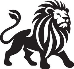 Lion roar and face of king of  jungle  vector black and white 