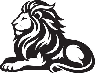 Obraz premium Lion roar and face of king of jungle vector black and white 