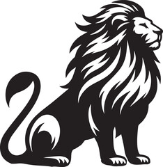 Lion roar and face of king of  jungle  vector black and white 