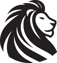 Lion roar and face of king of  jungle  vector black and white 